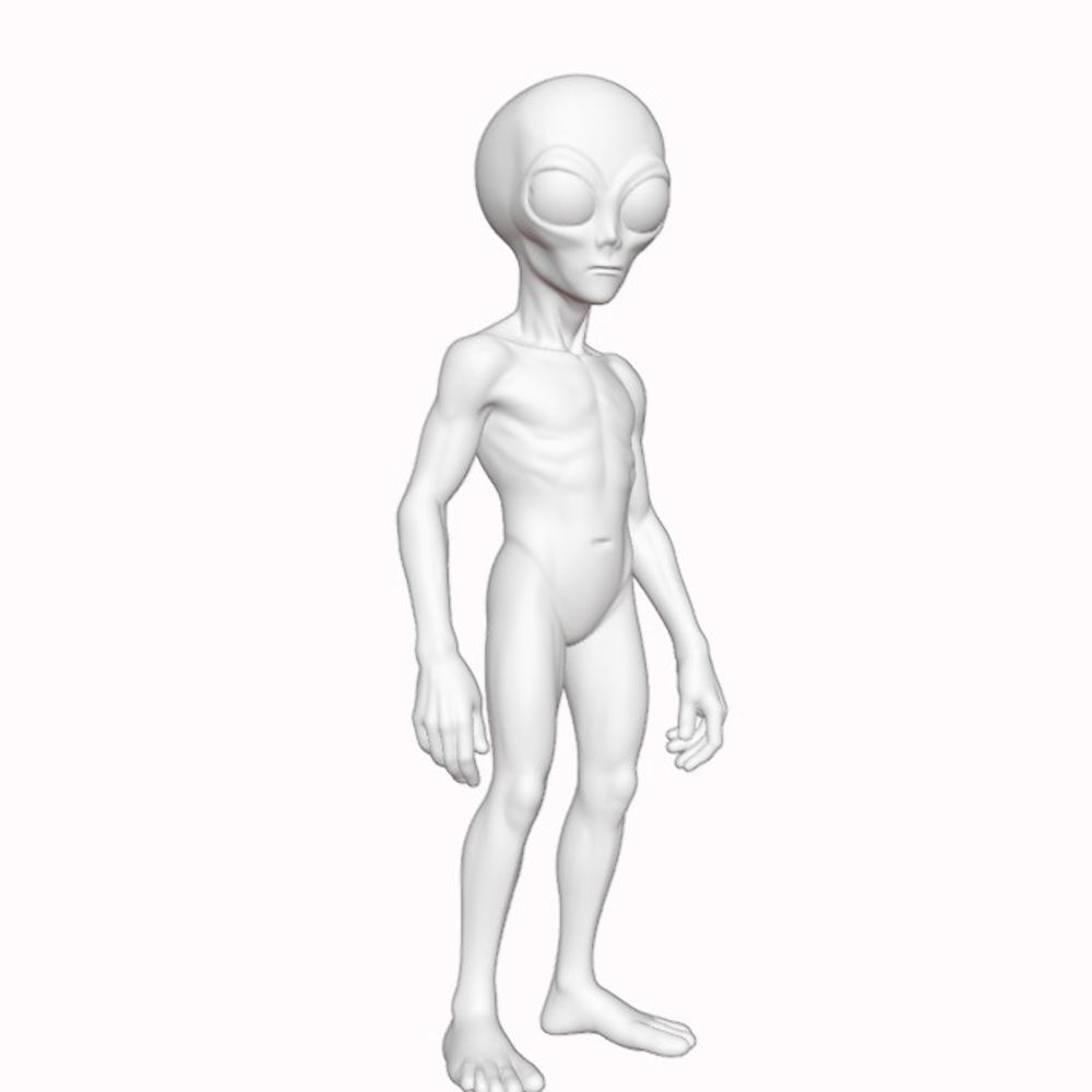 3D Printable Gray Visitor from Zeta Reticuli – Classic Alien